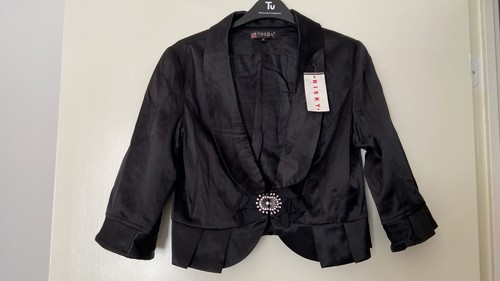 New tag bolero black satin - black,