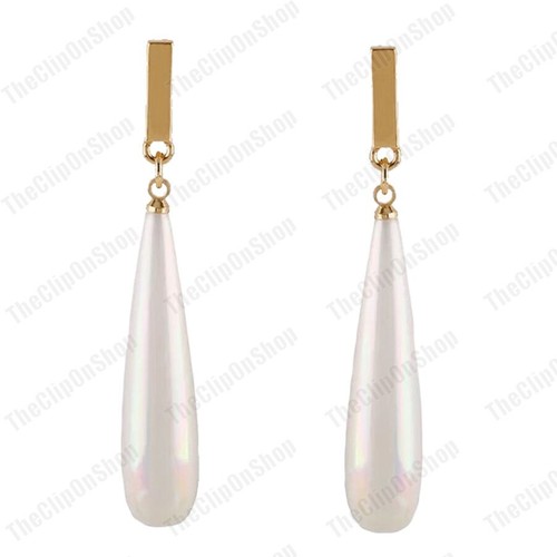Clip 5cm pearl drop - on, long