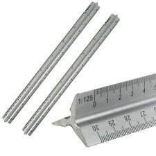 Triangular Aluminum Tri-Scale Ruler Architect Engineer Rule 2Pcs 12" 30cm