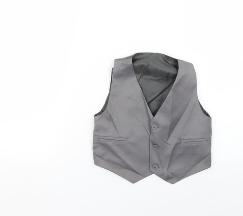 Boys grey overcoat waistcoat - grey,