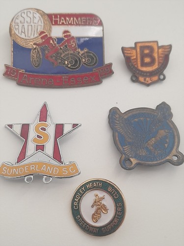 Speedway vintage pin badges - speedway,