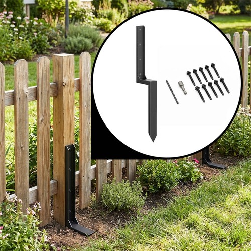 Metal fence post support - metal,