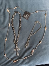3 Religious Religion Cross Necklaces Bundle