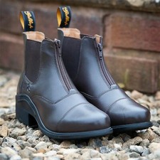 Gallop Equestrian Elegance Leather Paddock Zip Boots