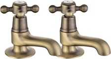 Basin Pillar Taps Pair Antique