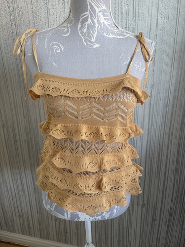 Zara bnwt ladies tan crochet - zara,