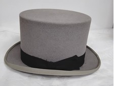 B Lipman Size 7 1/8 Grey Topper Hat Vintage - HAT19
