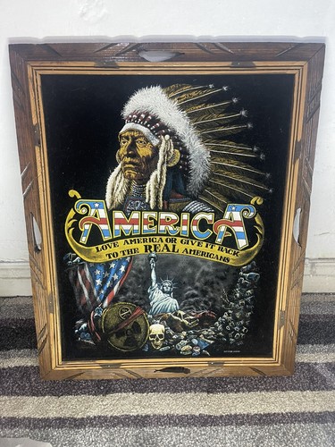 Vintage black velvet painting - black,