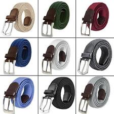 Enzo Mens Stretch Belts Womens Ladies Elasticated Woven Braided Metal Buckle
