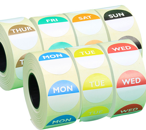 Day dot food labels set - set, of