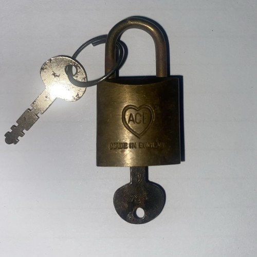 Vintage brass ace padlock - vintage,