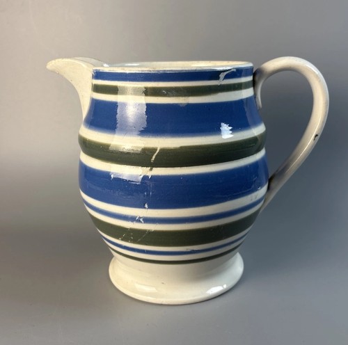 Antique mochaware pitcher with - antique,