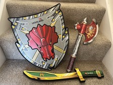 Lego Ninjago Legoland Foam Shield Sword Axe Dragon Set Toy Kids Bundle