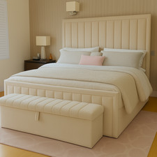 Windsor Beds Royal Border Panel Bed Frame with Mattress & Gas Lift Options