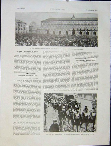 Original old vintage print - old,