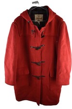 GLOVERALL Red Duffle Coat size GB 38 Womens Button Up Vintage Casual Outdoors