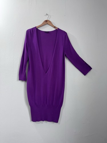 Claudia strater purple neck - purple, v-neck