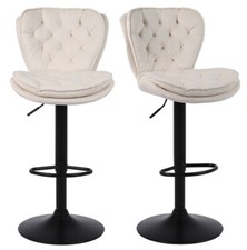2 x Plush Velvet Bar Stools