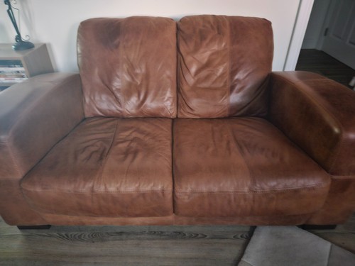 Brown leather sofa good - leather,