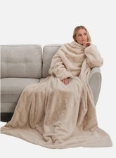 M & S Fur Throw With Sleeves