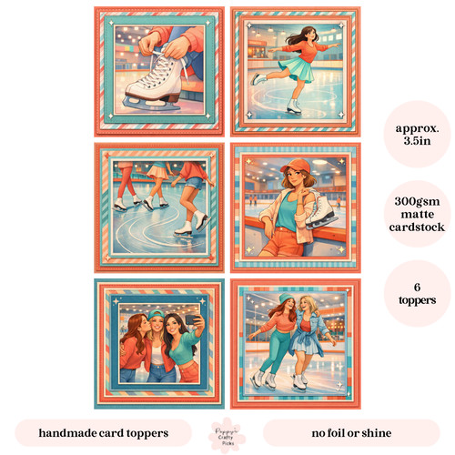 Ice skating card toppers - 6,