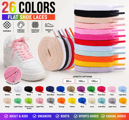 Flat shoe laces boots - laces, trainers
