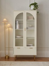 Cora Glass Door Bookcase Ivory