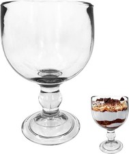 Chabrias Ltd 18oz Glass Dessert Dish – Stemmed Bowl for Sundaes & Tiramisu