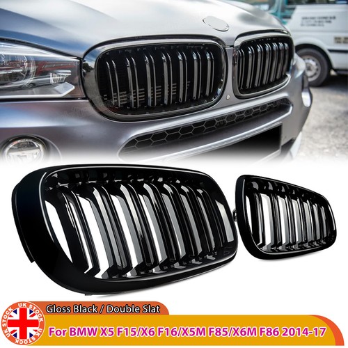 Gloss black double slat kidney - black,