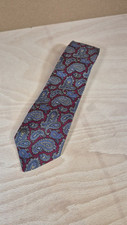 New Kent & Curwen Blue Red & Gold Paisley Ancient Madder Style Tie Pure Silk