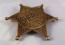 Gold Grand County Sheriff Badge - Ranger/Police/Cowboy Wild West Western US Law