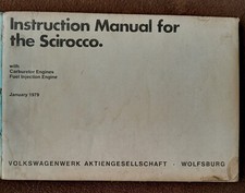 VW SCIROCCO MK1 HANDBOOK INSTRUCTION MANUAL Carb & Inj Models ORIGINAL 1979 RARE