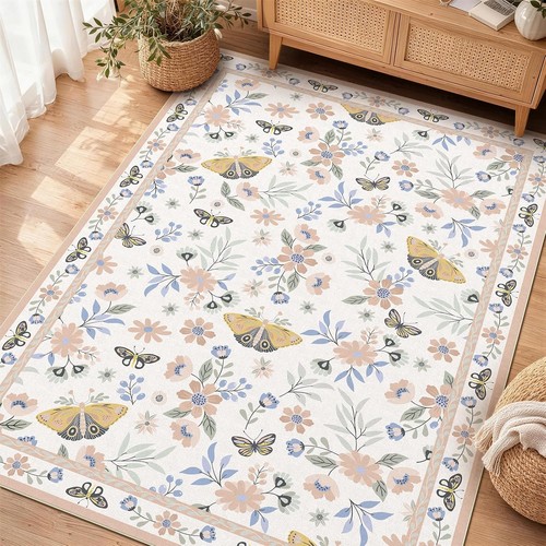 Floral pink rugs living room - floral,