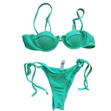 Green Glitter Underwire Bikini