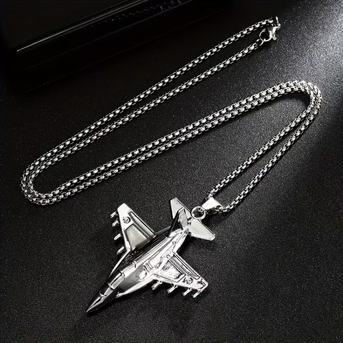 Fighter jet necklace chain - jet, &