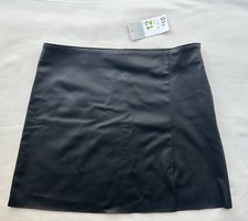 Black Faux Leather A Line