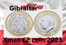 Gibraltar coin £2 pounds 2023 Xmas tree Christmas  kids teddy bear mistletoe