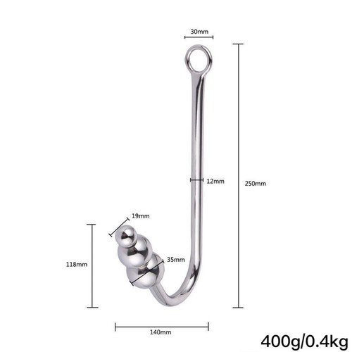 Steel bondage anal hook rope - steel,
