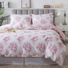 Pink Rose Floral Duvet Cover