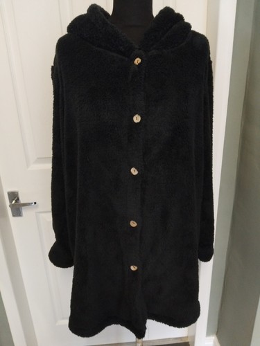 Black fleece hooded unlined - black,