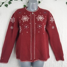Vintage Croft & Barrow Christmas Sweater Cardigan.Size Small.