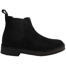 Clarks Desert Chelsea 2 Slip-On Black Suede Leather Mens Boots 261555607_G