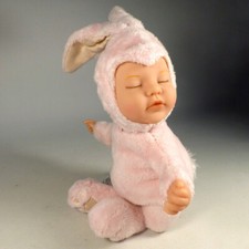 ANNE GEDDES Plush Beanie BABY BUNNY Doll Rose Pink Furry Soft (Ovation 2020)