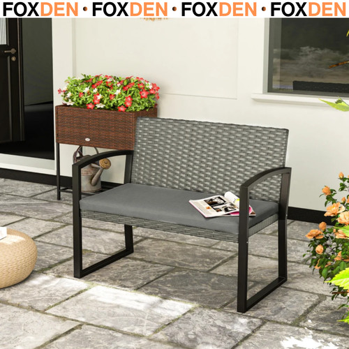 Seater rattan garden bench - garden,