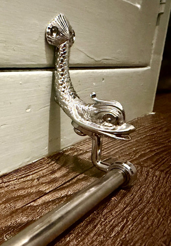Vintage chrome dolphin towel - dolphin,