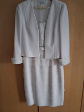 Ivory Cream With Silver Trim Mother Of Bride Condici Dress And Jacket Size 12