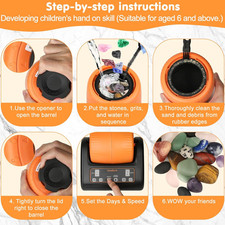 Upgraded Rock Tumbler Kit, Complete Rock Polisher Machine, Durable 1 Lb Barrel