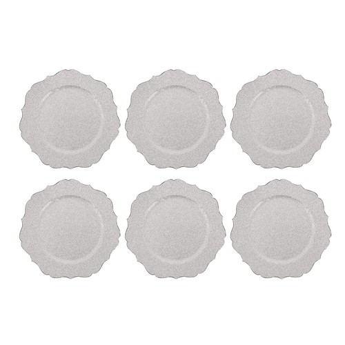 Set charger plates silver - set,