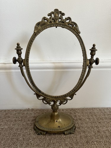 Vintage brass tabletop mirror - vintage,