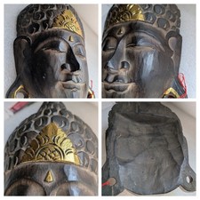 Vintage dark wooden buddha - vintage,